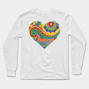 Rainbow Decorative Heart Long Sleeve T-Shirt